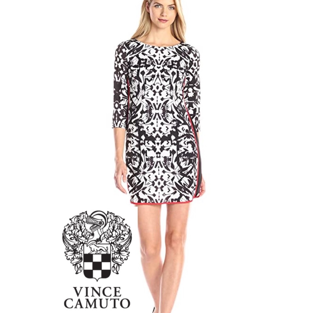 VINCE CAMUTO Abstract Print Shift Dress